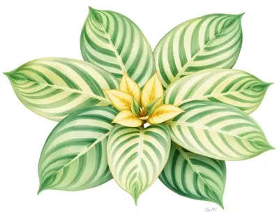 AI-generated watercolor illustration of Hosta 'Imperial Majesty' (not a photograph)