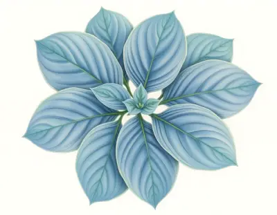 AI-generated watercolor illustration of Hosta 'Incredible Hunk' (not a photograph)