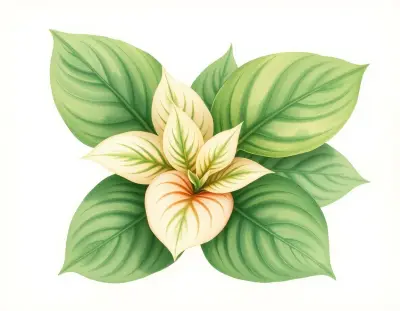 AI-generated watercolor illustration of Hosta 'Indian Hills' (not a photograph)