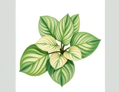 AI-generated watercolor illustration of Hosta 'Intrigue' (not a photograph)