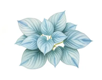 AI-generated watercolor illustration of Hosta 'Irish Breeze' (not a photograph)