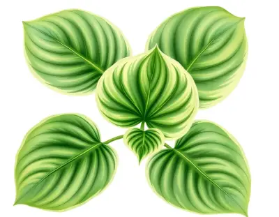 AI-generated watercolor illustration of Hosta 'Irish Eyes' (not a photograph)