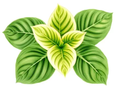 AI-generated watercolor illustration of Hosta 'Irish Mist' (not a photograph)