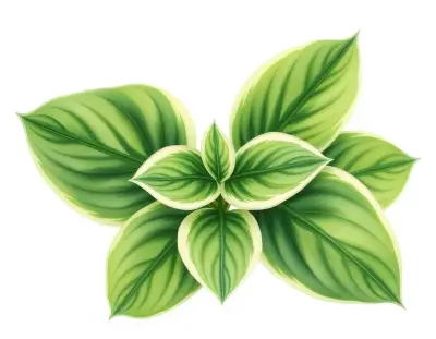 AI-generated watercolor illustration of Hosta 'Irish Ribbons' (not a photograph)