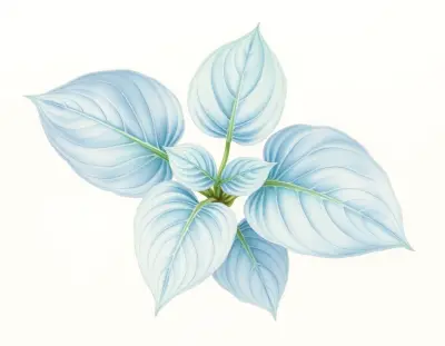 AI-generated watercolor illustration of Hosta 'Island Waves' (not a photograph)