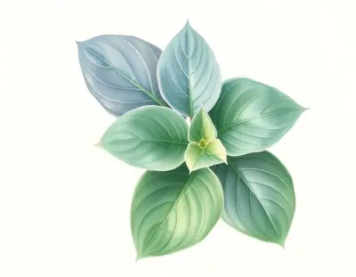 AI-generated watercolor illustration of Hosta 'Iszat U Doc' (not a photograph)