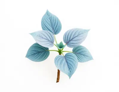 AI-generated watercolor illustration of Hosta 'Itty Blue' (not a photograph)