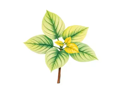 AI-generated watercolor illustration of Hosta 'Itty Gold' (not a photograph)