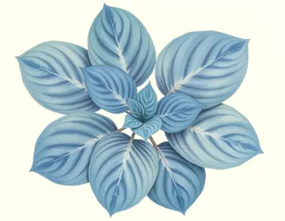 AI-generated watercolor illustration of Hosta 'Jabulani' (not a photograph)