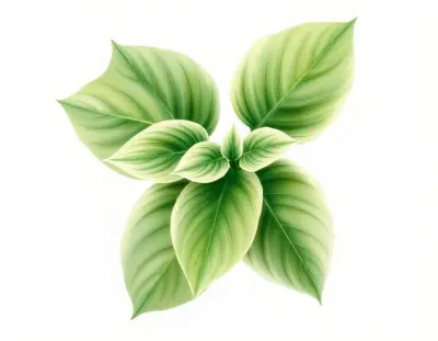 AI-generated watercolor illustration of Hosta 'Jack Frost' (not a photograph)