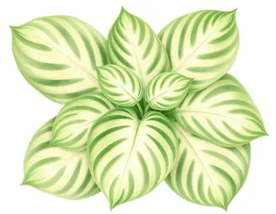 AI-generated watercolor illustration of Hosta 'Jade Point' (not a photograph)