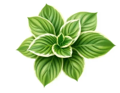 AI-generated watercolor illustration of Hosta 'Jadette' (not a photograph)