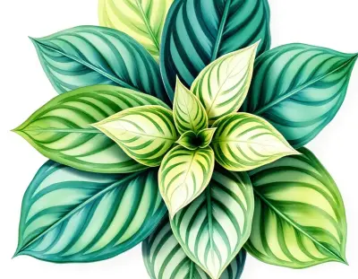 AI-generated watercolor illustration of Hosta 'James River' (not a photograph)