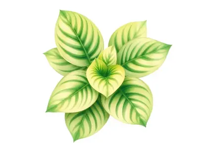 AI-generated watercolor illustration of Hosta 'Janet Day' (not a photograph)