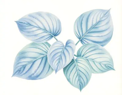 AI-generated watercolor illustration of Hosta 'Janet's Joy' (not a photograph)