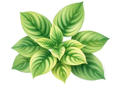 AI-generated watercolor illustration of Hosta 'Jazz Matazz' (not a photograph)