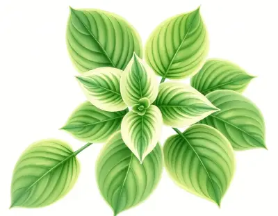 AI-generated watercolor illustration of Hosta 'Jennifer Bailey' (not a photograph)