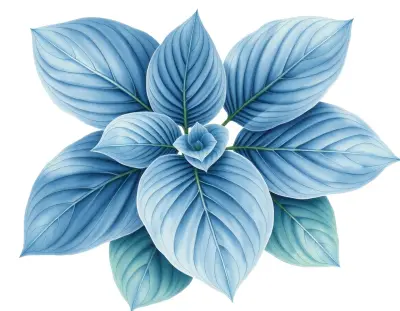 AI-generated watercolor illustration of Hosta 'Jetstream' (not a photograph)