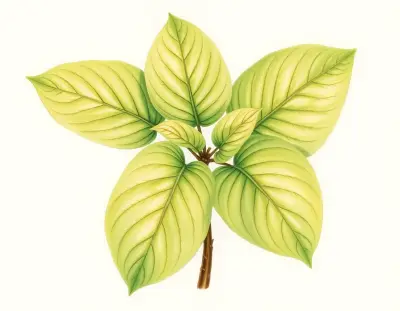 AI-generated watercolor illustration of Hosta 'Jezebel' (not a photograph)