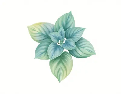 AI-generated watercolor illustration of Hosta 'Joanne Johnson' (not a photograph)