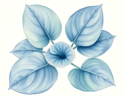 AI-generated watercolor illustration of Hosta 'John D. Barnot' (not a photograph)