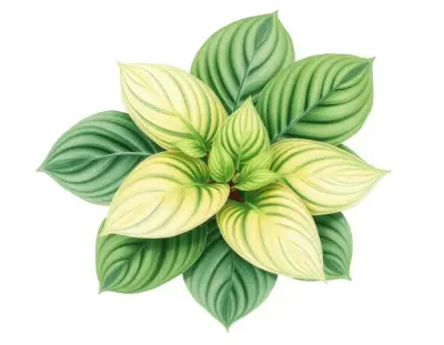 AI-generated watercolor illustration of Hosta 'John Diamond' (not a photograph)