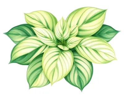 AI-generated watercolor illustration of Hosta 'John Metzgar' (not a photograph)