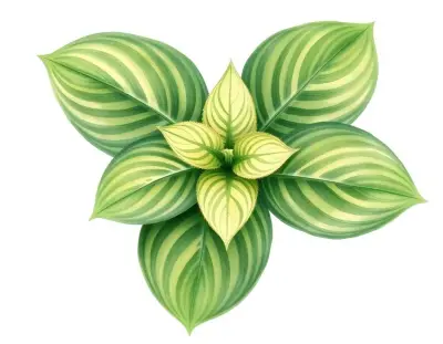 AI-generated watercolor illustration of Hosta 'John Wargo' (not a photograph)