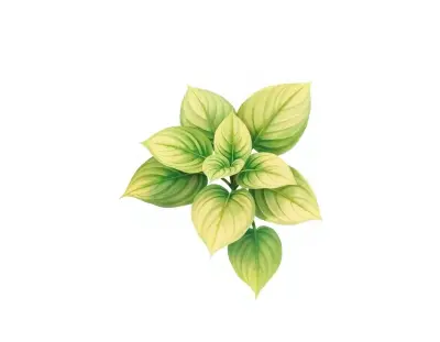AI-generated watercolor illustration of Hosta 'Jon's Gem' (not a photograph)