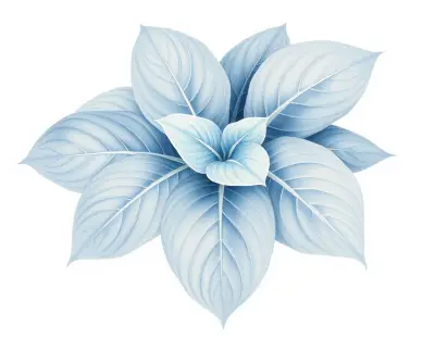 AI-generated watercolor illustration of Hosta 'Joshua's Banner' (not a photograph)