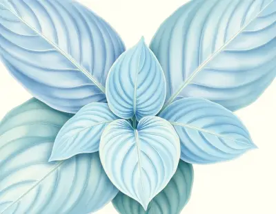 AI-generated watercolor illustration of Hosta 'Julie Wheeler' (not a photograph)