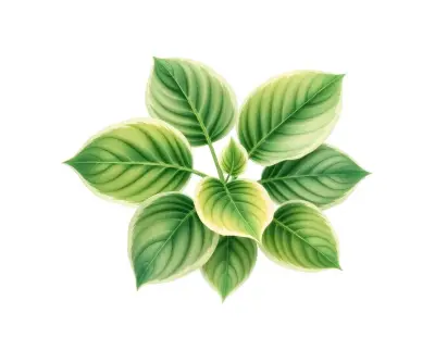 AI-generated watercolor illustration of Hosta 'Jumpin' Jack Flash' (not a photograph)