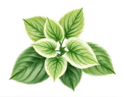 AI-generated watercolor illustration of Hosta 'Junior Miss' (not a photograph)