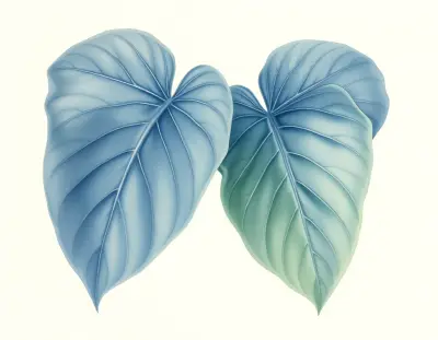 AI-generated watercolor illustration of Hosta 'Jurassic Park' (not a photograph)