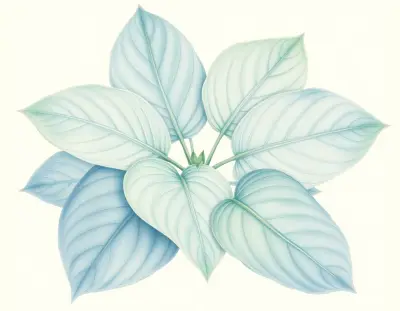 AI-generated watercolor illustration of Hosta 'Justice' (not a photograph)