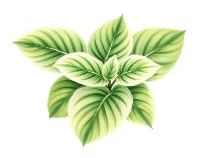 AI-generated watercolor illustration of Hosta 'Kaitlyn' (not a photograph)