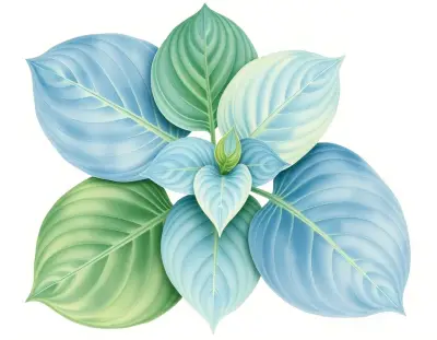 AI-generated watercolor illustration of Hosta 'Kalamazoo' (not a photograph)
