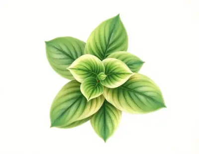 AI-generated watercolor illustration of Hosta 'Kayla Marie' (not a photograph)