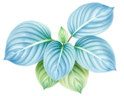 AI-generated watercolor illustration of Hosta 'Kempen Red Twist' (not a photograph)