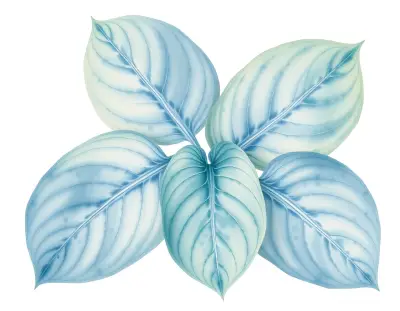 AI-generated watercolor illustration of Hosta 'Kerry Man' (not a photograph)