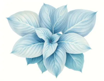 AI-generated watercolor illustration of Hosta 'Key Lime Pie' (not a photograph)