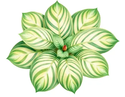 AI-generated watercolor illustration of Hosta 'King James' (not a photograph)