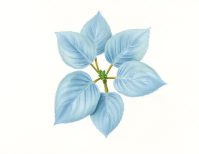AI-generated watercolor illustration of Hosta 'Kinky Boots' (not a photograph)