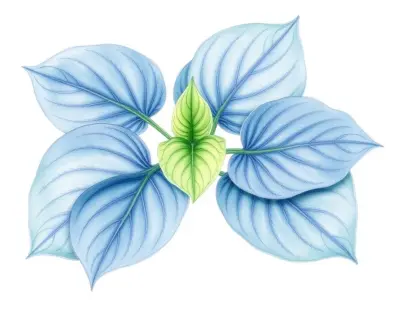 AI-generated watercolor illustration of Hosta 'Kira' (not a photograph)