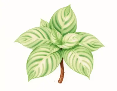 AI-generated watercolor illustration of Hosta 'Kite' (not a photograph)