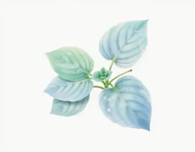 AI-generated watercolor illustration of Hosta 'Kiwi Blue Baby' (not a photograph)