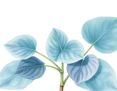 AI-generated watercolor illustration of Hosta 'Kiwi Blue Sky' (not a photograph)