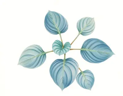 AI-generated watercolor illustration of Hosta 'Kiwi Canoe' (not a photograph)