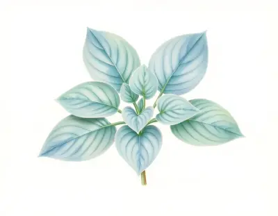 AI-generated watercolor illustration of Hosta 'Kiwi Sunshine' (not a photograph)