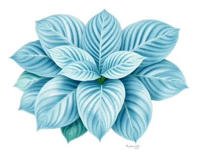 AI-generated watercolor illustration of Hosta 'Klaus von Klitzing' (not a photograph)